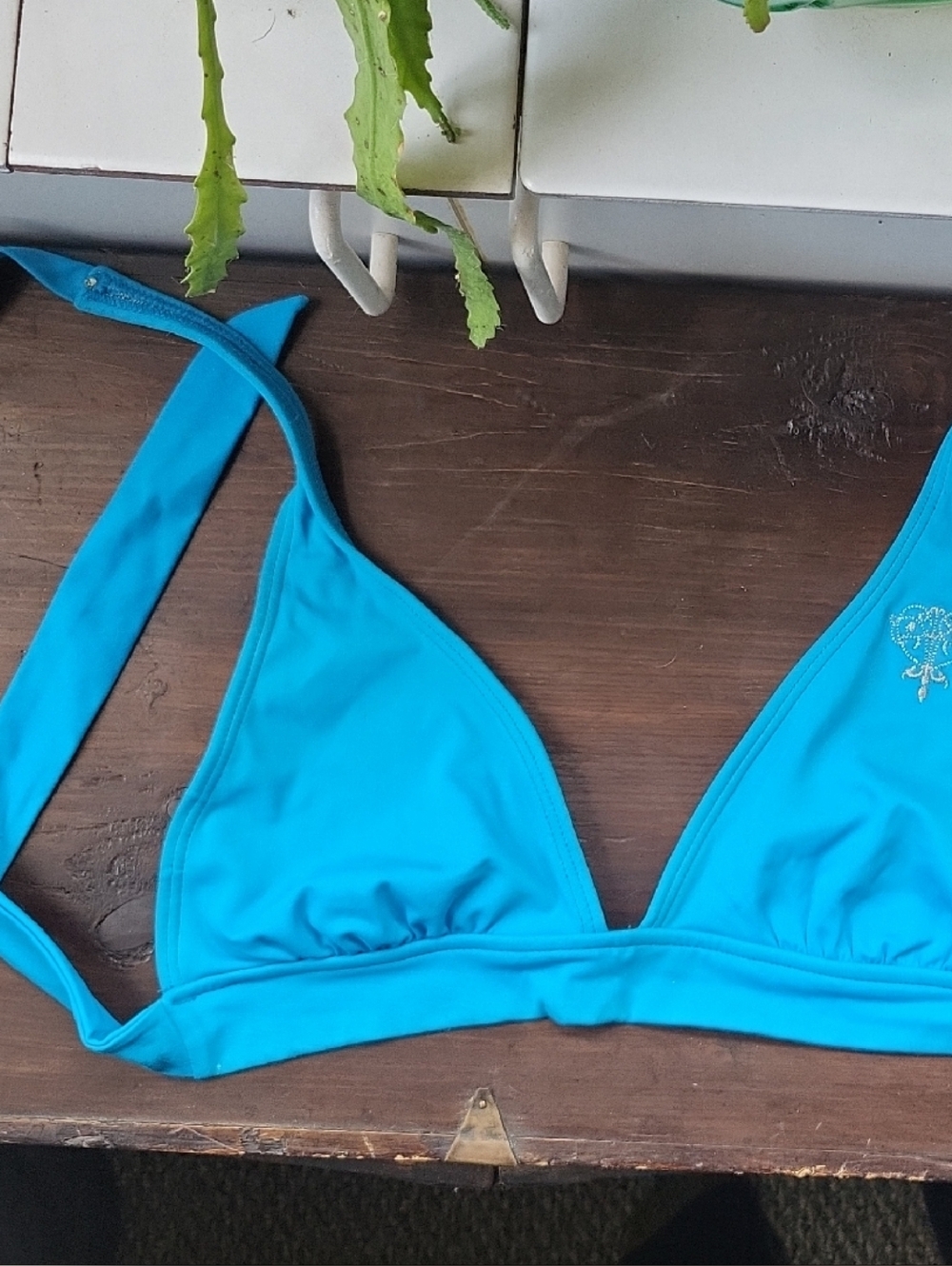 Hula Honey Turquoise Triangle Bikini Top